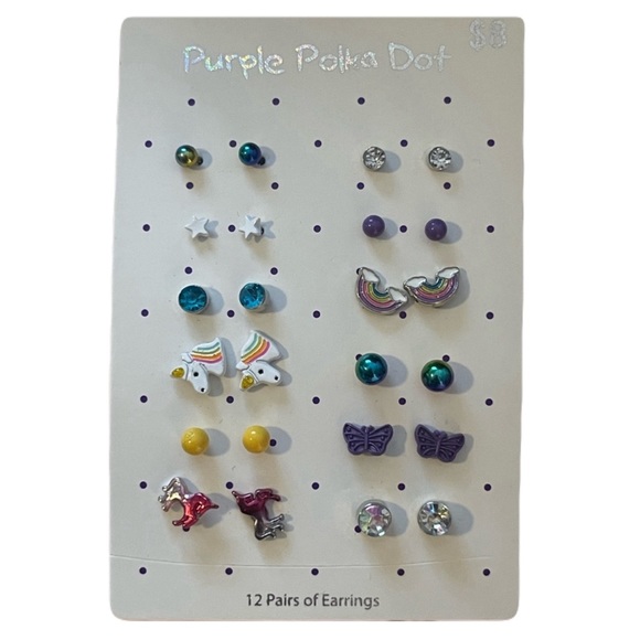 Girls/Kids 12 Set earring set - Picture 1 of 5